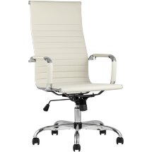 Компьютерное кресло TopChairs TopChairs City офисное бежевое обивка экокожа, механизм качания Top Gun