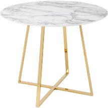 Стол Stool Group обеденный Дакота 100*100 белый мрамор ножки золото