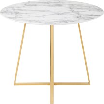 Стол Stool Group обеденный Дакота 100*100 белый мрамор ножки золото