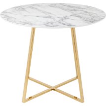 Стол Stool Group обеденный Дакота 100*100 белый мрамор ножки золото