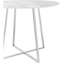Стол Stool Group обеденный Дакота 100*100 белый мрамор ножки хром