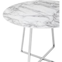 Стол Stool Group обеденный Дакота 100*100 белый мрамор ножки хром