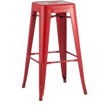 Стул барный Stool Group Tolix красный глянцевый, широкое удобное сиденье, металлические ножки
