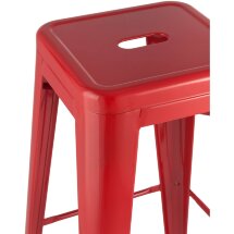 Стул барный Stool Group Tolix красный глянцевый, широкое удобное сиденье, металлические ножки