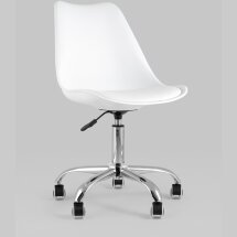 Стул офисный Stool Group BLOK NEW пластиковый белый подушка из экокожи крестовина металл