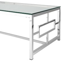 Журнальный стол Stool Group 120*60 БРУКЛИН серебро, каркас нержавеющая сталь