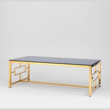 Журнальный стол Stool Group 120*60 БРУКЛИН золото стекло smoke, каркас нержавеющая сталь