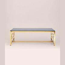 Журнальный стол Stool Group 120*60 БРУКЛИН золото стекло smoke, каркас нержавеющая сталь