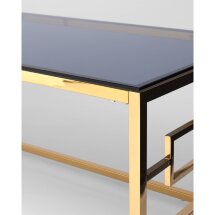 Журнальный стол Stool Group 120*60 БРУКЛИН золото стекло smoke, каркас нержавеющая сталь