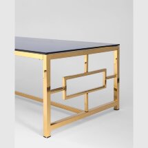 Журнальный стол Stool Group 120*60 БРУКЛИН золото стекло smoke, каркас нержавеющая сталь