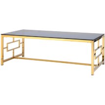 Журнальный стол Stool Group 120*60 БРУКЛИН золото стекло smoke, каркас нержавеющая сталь