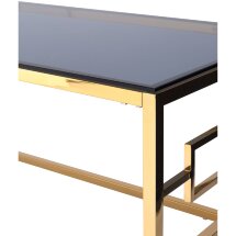 Журнальный стол Stool Group 120*60 БРУКЛИН золото стекло smoke, каркас нержавеющая сталь