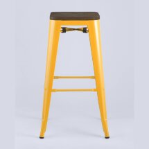 Стул барный Stool Group Tolix WOOD желтый, металл с порошковым покрытием, дерево, металл