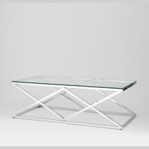 Журнальный стол Stool Group 120*60 ИНСИГНИЯ серебро, каркас нержавеющая сталь