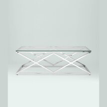 Журнальный стол Stool Group 120*60 ИНСИГНИЯ серебро, каркас нержавеющая сталь