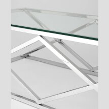 Журнальный стол Stool Group 120*60 ИНСИГНИЯ серебро, каркас нержавеющая сталь