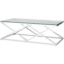 Журнальный стол Stool Group 120*60 ИНСИГНИЯ серебро, каркас нержавеющая сталь