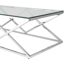 Журнальный стол Stool Group 120*60 ИНСИГНИЯ серебро, каркас нержавеющая сталь