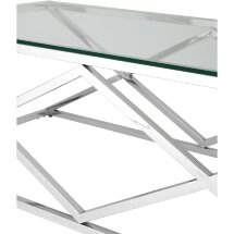 Журнальный стол Stool Group 120*60 ИНСИГНИЯ серебро, каркас нержавеющая сталь