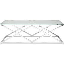 Журнальный стол Stool Group 120*60 ИНСИГНИЯ серебро, каркас нержавеющая сталь