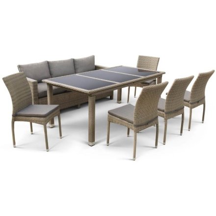 Комплект плетеной мебели T365/S65/Y380B-W65 Light Brown (8+1) 