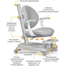 Детское кресло Mealux Ortoback Plus Grey  арт. Y-508 G Plus  - обивка серая однотонная  две коробки