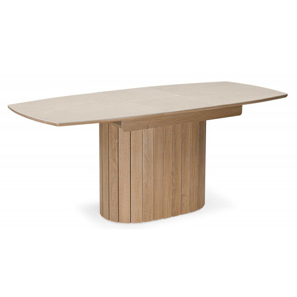 Керамический стол Люмен 140(180)х80 okara light yellow / дуб американский Керамический стол Люмен 140(180)х80 okara light yellow / дуб американский