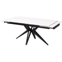 Стол FORIO 160 MATT WHITE MARBLE SOLID CERAMIC / BLACK, ®DISAUR
