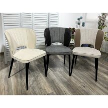 Стул HERMES WZ2042-02 светло-бежевый фактурный велюр/ HK017-31 серо-коричневый PU, М-City