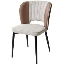 Стул HERMES WZ2042-02 светло-бежевый фактурный велюр/ HK017-31 серо-коричневый PU, М-City