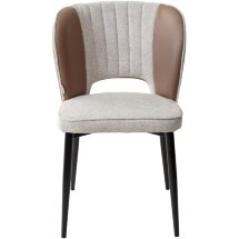 Стул HERMES WZ2042-02 светло-бежевый фактурный велюр/ HK017-31 серо-коричневый PU, М-City