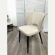 Стул HERMES WZ2042-01 молочный фактурный велюр / HK017-01 серо-белый PU, М-City