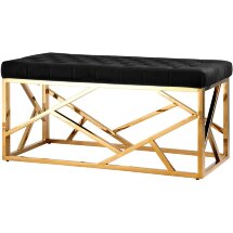 Банкетка Stool Group АРТ ДЕКО сталь золото, нержавеющая сталь, обивка сиденья велюр черный