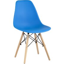 Комплект из четырех стульев Stool Group Style DSW циан, литой полипропилен, стальной каркас, натуральный массив бука