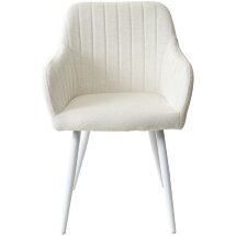 Стул BRANDY WZ2042-01 молочный фактурный велюр / белый каркас М-City