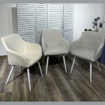 Стул BRANDY WZ2042-01 молочный фактурный велюр / белый каркас М-City