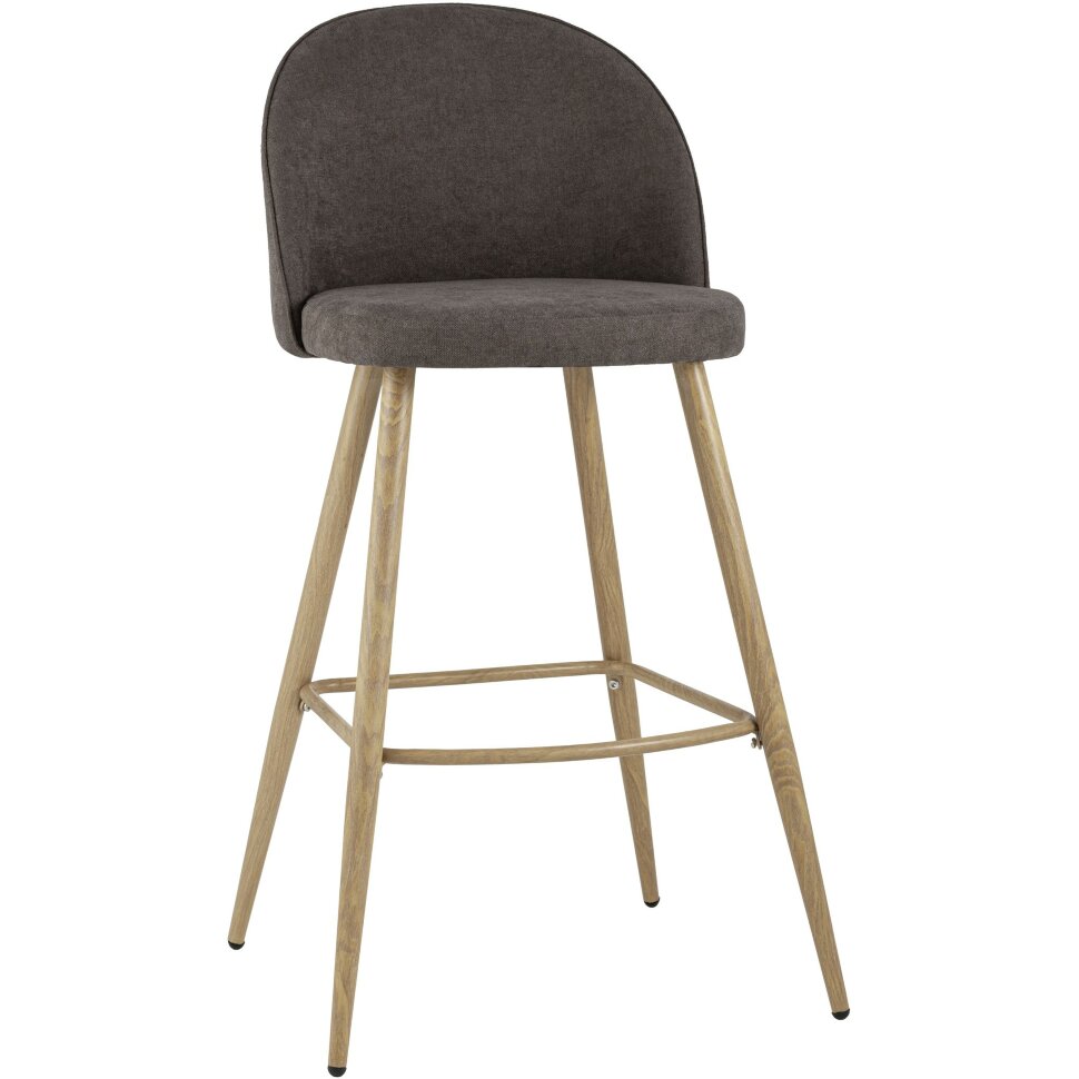 Барный стул Stool Group Лион обивка шенилл коричневая, ножки металлические в цвет светлого дерева Барный стул Stool Group Лион обивка шенилл коричневая, ножки металлические в цвет светлого дерева