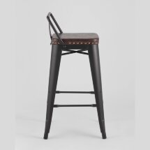 Стул полубарный Stool Group Tolix SOFT черный экокожа