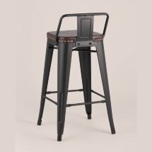 Стул полубарный Stool Group Tolix SOFT черный экокожа