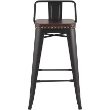 Стул полубарный Stool Group Tolix SOFT черный экокожа