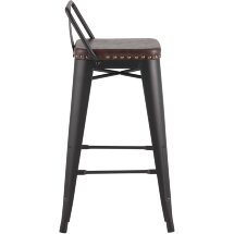 Стул полубарный Stool Group Tolix SOFT черный экокожа