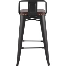 Стул полубарный Stool Group Tolix SOFT черный экокожа