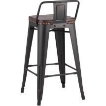Стул полубарный Stool Group Tolix SOFT черный экокожа
