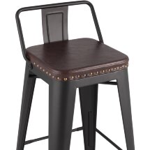 Стул полубарный Stool Group Tolix SOFT черный экокожа