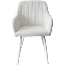 Стул BRANDY WZ2042-18 белая галька, фактурный велюр/ белый каркас М-City
