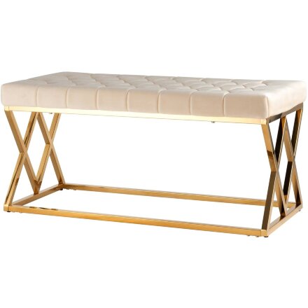 Банкетка Stool Group ИНСИГНИЯ бежевая велюр нержавеющая сталь