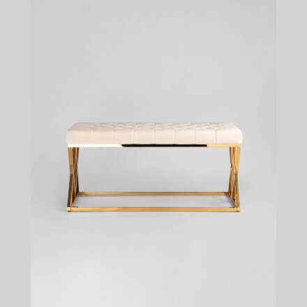Банкетка Stool Group ИНСИГНИЯ бежевая велюр нержавеющая сталь
