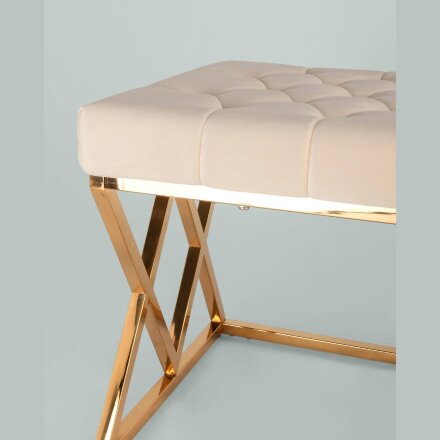 Банкетка Stool Group ИНСИГНИЯ бежевая велюр нержавеющая сталь