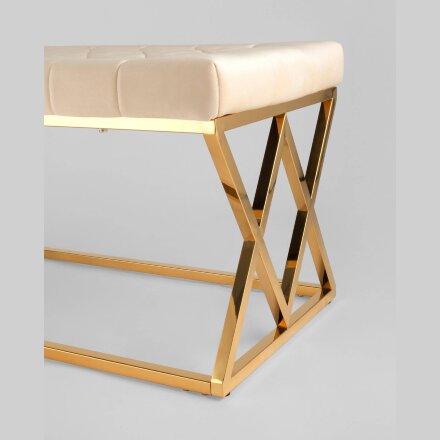 Банкетка Stool Group ИНСИГНИЯ бежевая велюр нержавеющая сталь