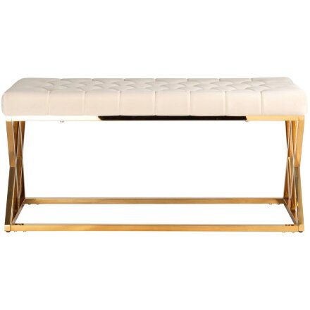Банкетка Stool Group ИНСИГНИЯ бежевая велюр нержавеющая сталь